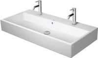 Duravit Vero Air Waschtisch 100x47cm, 2 Hahnlöcher, mit Überlauf, WonderGliss, geschliffen, weiß 23501000261