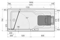 Vorschau: Artweger Artlift mit Vorrüstsatz, Duschbadewanne mit Duschtür und Seitenwand 180x80cm, weiß