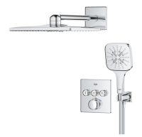 Vorschau: Grohe Grohtherm SmartControl Duschsystem Unterputz mit Rainshower SmartActive 310 Cube, chrom 1039980000 