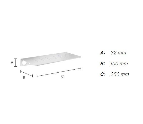 Smedbo Sideline Duschablage zum Einfliesen 25cm, schwarz