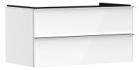 Hansgrohe Xelu Q Waschtischunterschrank 98x55cm für Aufsatzwaschtisch mit Konsole, 2 Schubkästen weiß Griff chrom 54078000