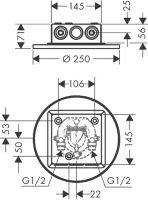 Vorschau: Axor ShowerSolutions Kopfbrause 250 2jet Decke - Auf-/Unterputz