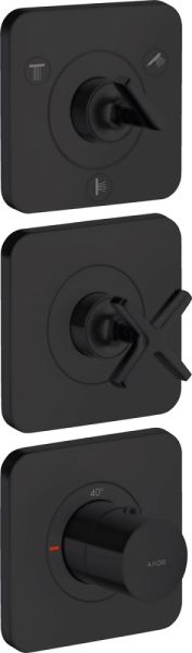Axor Citterio E Thermostatmodul Unterputz für 3 Verbraucher, mit 3 Einzelrosetten schwarz matt 36704670