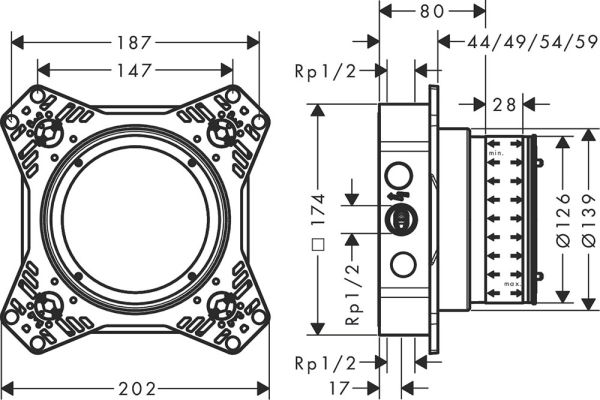 Axor iBox universal 2 Grundkörper 01400180