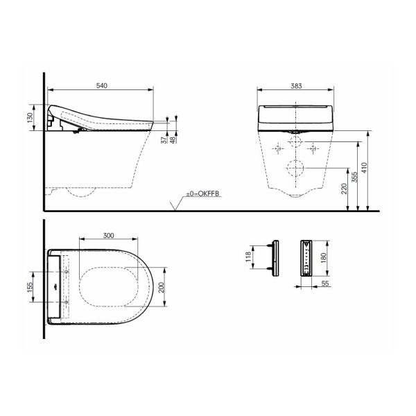 TOTO WASHLET RG Lite mit verdeckten Anschlüssen, weiß