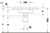 Vorschau: Duravit Starck 3 Waschtisch 85x48,5cm, mit Überlauf, ohne Wondergliss, weiß 0304800000