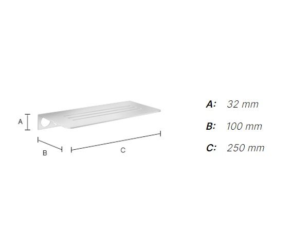 Smedbo Sideline Duschablage, Längsausschnitt, Einfliesen 25cm, edelstahl poliert