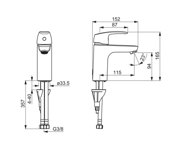 Hansa Hansapinto XL Waschtisch-Einhand-Einlochbatterie, chrom