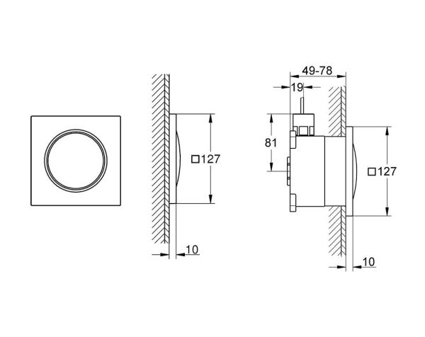 Grohe F-digital Deluxe LED-Lichtmodule 2 Stück, Lichtfarbe einstellbar, chrom