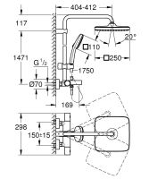 Vorschau: Grohe Tempesta System 250 Cube Duschsystem mit Wannenthermostat, chrom