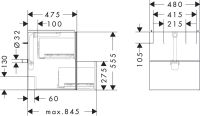 Vorschau: Hansgrohe Xevolos E Waschtischunterschrank 48x47,5cm für Handwaschbecken, 2 Schubkästen