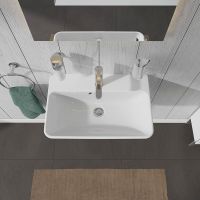 Vorschau: Duravit ME by Starck Waschtisch 60x40cm, mit Hahnloch und Überlauf, WonderGliss, weiß 23436000001