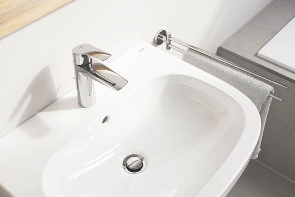 Grohe Eurosmart Waschtischbatterie M-Size mit Ablaufgarnitur, Energie-Spar-Funktion