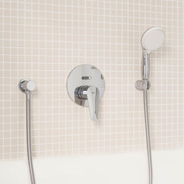 Grohe BauEdge Einhand-Wannenbatterie, Unterputz, chrom