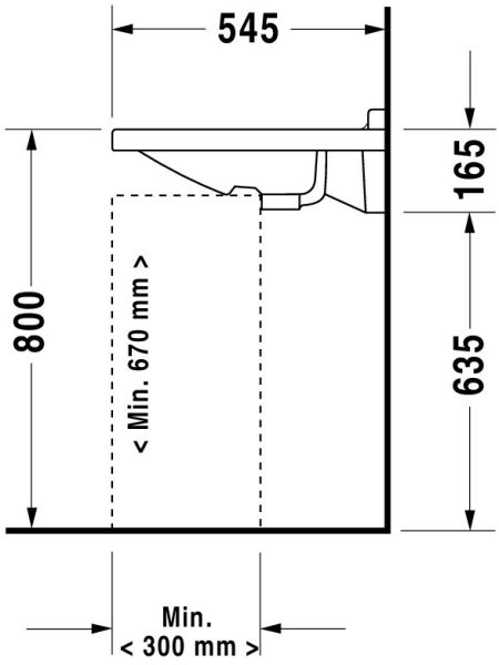 Duravit Starck 3 Waschtisch 70x54,5cm, mit Überlauf, mit Wondergliss, weiß 03097000001