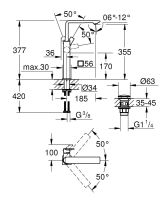 Vorschau: Grohe Allure Einhand-Waschtischbatterie mit Push-open Ablaufgarnitur, XL-Size