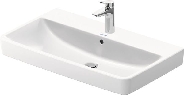 Duravit No.1 Waschtisch rechteckig 80x46cm, mit Hahnloch, mit Überlauf, weiß 23758000002