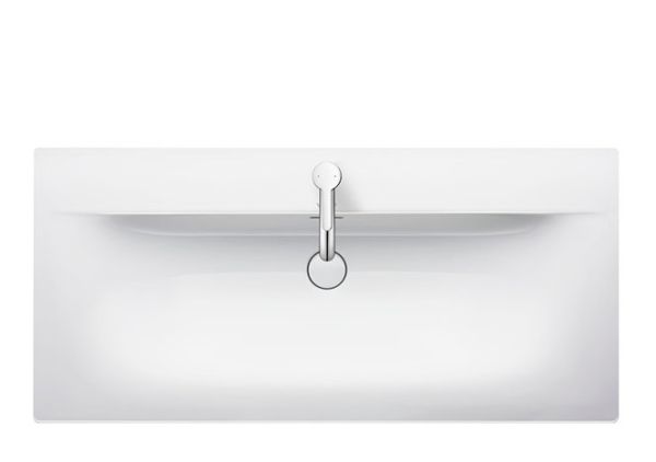 Duravit Viu Waschtisch rechteckig 103x49cm, mit Ablaufventil und Überlauf, 1 Hahnloch, WonderGliss, weiß 23441000001