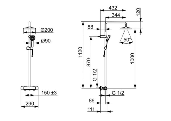 Hansa Hansabasic Duschsystem Brause-Thermostat-Batterie, chrom