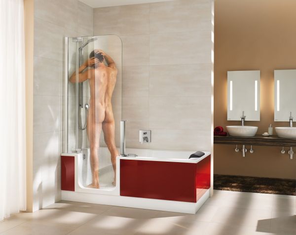 Artweger Twinline 2 Duschbadewanne für Duschtür 160x75cm, weiß