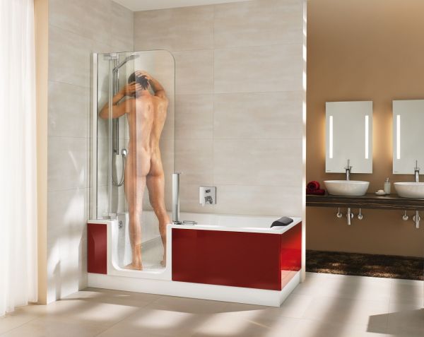 Artweger Twinline 2 Duschbadewanne für Duschtür 170x75cm, weiß