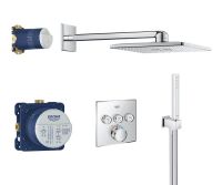 Grohe Grohtherm SmartControl Duschsystem Unterputz mit Rainshower SmartActive 310 Cube, chrom 34804000