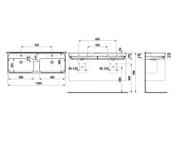 Vorschau: Laufen MEDA Doppel-Waschtisch unterbaufähig 130x46cm