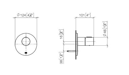 Dornbracht Serienneutral xTool Unterputz-Thermostat rund, 1/2"