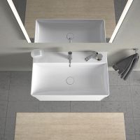 Vorschau: Duravit DuraSquare Waschtisch 80x47cm, ohne Überlauf, mit nicht verschließbarem Ablaufventil, weiß 2353800041