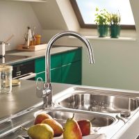 Grohe BauFlow Einhand-Küchenarmatur mit C-Auslauf, ausziehbar, chrom 30549000 