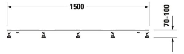 Duravit Tempano Fußgestell höhenverstellbar 70 - 100mm 1500x800x85mm