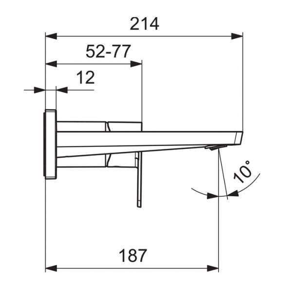 Hansa Hansastela Fertigmontageset Waschtisch-Einhand-Wandbatterie, Ausladung 187mm, chrom