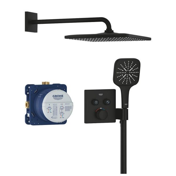 Grohe Grohtherm SmartControl Duschsystem, Thermostat, Rainshower Mono 310 Kopfbrause, phantom black 34865KF0