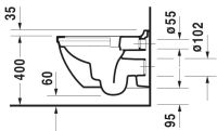 Vorschau: Duravit Starck 3 Wand-WC 54x36,5cm, oval, rimless, Durafix, weiß