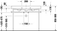 Vorschau: Duravit Happy D.2 Waschtisch 100x50,5cm, mit Überlauf, mit Wondergliss, weiß 23181000271