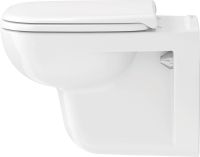 Vorschau: Duravit D-Code Wand-WC Set inkl. WC-Sitz mit Absenkautomatik, 54,5x35,9cm, rimless, weiß 45700900A1