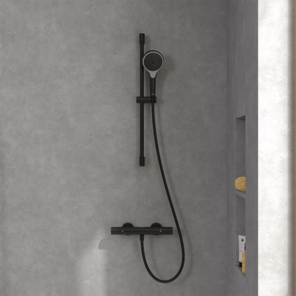 Villeroy&Boch Verve Showers Duschgarnitur mit 3 Strahlarten schwarz matt TVS109007000K5