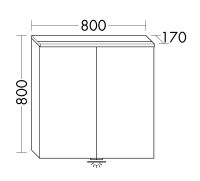 Vorschau: Burgbad Euro Spiegelschrank mit horizontaler LED-Beleuchtung, Waschtischbeleuchtung, 2 Spiegeltüren, 80x80cm SPGT080F3863