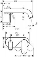 Vorschau: Hansgrohe Vernis Blend Waschtischarmatur Wandmontage schwarz matt 71576670