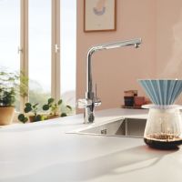 Grohe Blue Pure Minta Küchenarmatur mit Filterfunktion, schwenkbarer L-Auslauf, chrom 30600000