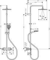 Vorschau: Hansgrohe Vernis Shape Duschsystem 240 1 Strahlart mit Thermostat, schwarz matt