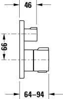 Vorschau: Duravit B.2/C.1 Brausethermostat Unterputz für 2 Verbraucher mit Ab- und Umstellventil, chrom