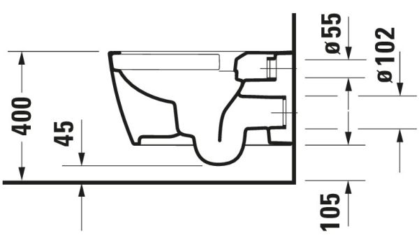 Duravit ME by Starck Wand-WC 57x36cm rimless weiß 2529090000