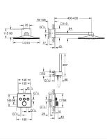 Vorschau: Grohe Grohtherm SmartControl Duschsystem Unterputz mit Rainshower SmartActive 310 Cube, chrom
