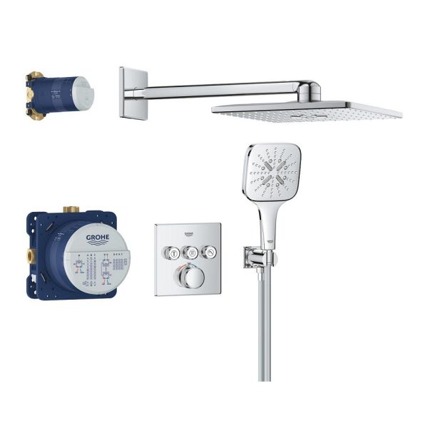 Grohe Grohtherm SmartControl Duschsystem Unterputz mit Rainshower SmartActive 310 Cube chrom 34864000