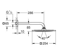 Vorschau: Grohe Rainshower Aqua 10“ Kopfbrause-Set 28,6cm, 1 Strahlart, chrom 26857000