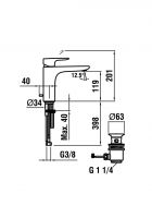 Vorschau: Laufen City Plus Einhand-Waschtischmischer ohne Ablaufventil, Ausladung 140mm, chrom H3117510041211_1