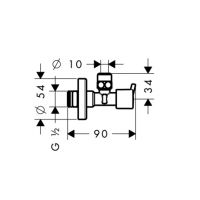 Vorschau: Hansgrohe Eckventil S, Abgang G 3/8, chrom