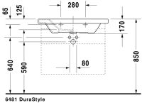 Vorschau: Duravit DuraStyle Waschtisch 80x48cm, mit Überlauf, ohne Wondergliss, weiß 2320800000