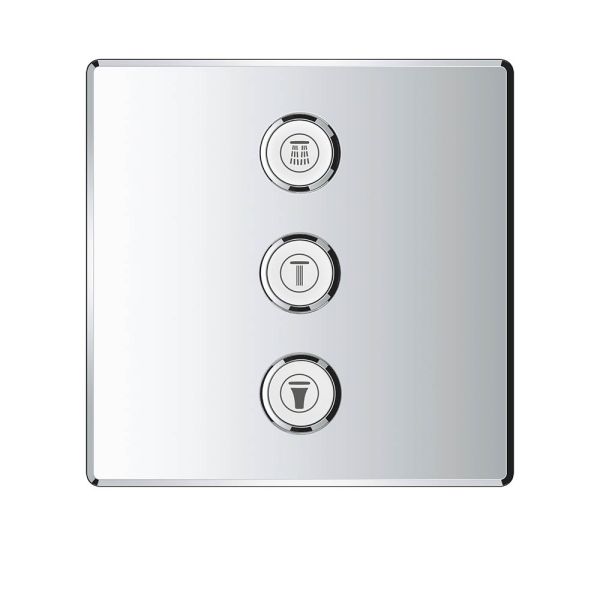 Grohe Grohtherm SmartControl 3-fach Unterputzventil, Fertigmontageset eckig